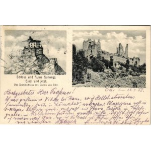 1905 Braslovce, Schloss und Ruine Sannegg (Sanneck) einst und jetzt, Das Stammschloss des Grafen von Cille ...