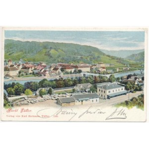 1903 Lasko, Markt Tüffer; nádraží, sklad dřeva (EK)