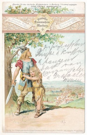 1902 Maribor, Marburg ; Deutsches Studentenheim. Carl Franz / German Studentika. Ed. Strache Art nouveau, fleurs...