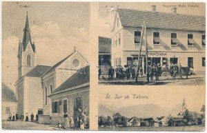 1915 Sveti Jurij ob Taboru, St. Georgen am Tabor; Cerkev, Trgovina Maks Cukala / kościół, sklep (otwór)