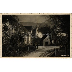 1941 Trstenik, Kranj, strada, chiesa. Foto F. Jung, foto (fl)