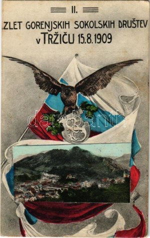 Trzic, II. Zlet Gorenjskih Sokolskih Drustev v Trzicu 15. 8. 1909. / Slowenisches Sokol-Treffen in Trzic...