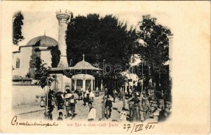 1901 Konstantynopol, Stambuł; Une Rue a chah-sadé Bachi / widok ulicy