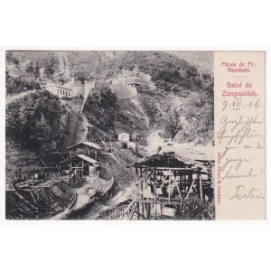 1906 Zonguldak, Zongouldak; Mines de Mr. Rombaki / baňa, priemyselná železnica. Edit. Georges M...