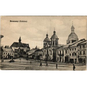 Berezhany, Brzezany, Berezsani (Galizien) ; Ringplatz / place du marché pendant la Première Guerre mondiale, église (EK)
