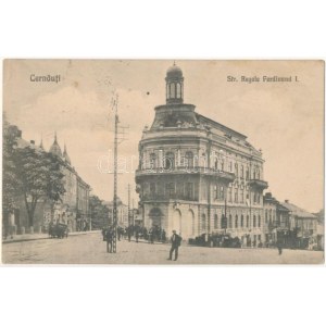 1923 Cernivtsi, Czernowitz, Cernauti, Csernyivci (Bukowina, Bucovina, Bukowina); Str. Regele Ferdinand I / Straßenansicht...