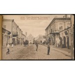 Dubno - libretto pre-1945 con 10 cartoline in qualità mista: scuola, strada, chiesa, negozi, ufficio postale, monastero...