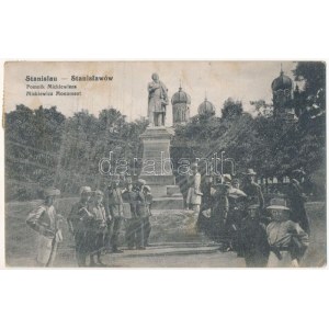 1916 Ivano-Frankivsk, Stanislawów, Stanislau; Pomnik Miczkiewicza / Miczkiewicz Monument / monument...