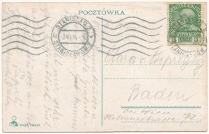1914 Ivano-Frankivsk, Stanislawów, Stanislau; Ul. Karpinskiego / Karpinskigasse / pohľad z ulice, obchody Feldmann...