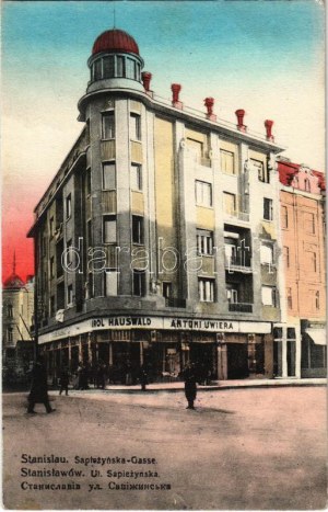 1917 Ivano-Frankivsk, Stanislawów, Stanislau; Sapiezynska-Gasse / Ul. Sapiezynska / pohled z ulice...