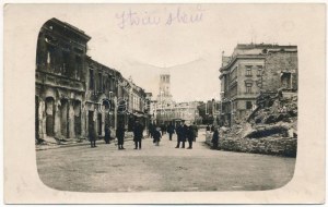 1918 Ivano-Frankivsk, Stanislawów, Stanislau; vojenská deštrukcia z prvej svetovej vojny, ruiny budov. fotka (fl...