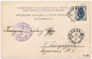 1900 Kiev, Kiew, Kyiv; Università, monte Andriyivsky, monastero Kyiv-Pechersk Lavra, monumento di Bohdan Khmelnytsky...