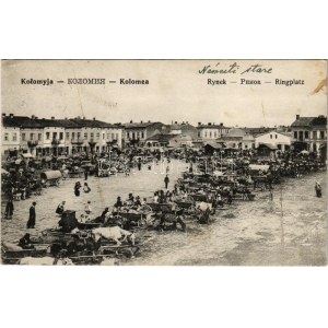 1915 Kolomyia, Kolomyja, Kolomyya, Kolomea; Rynek / piazza del mercato (EK)