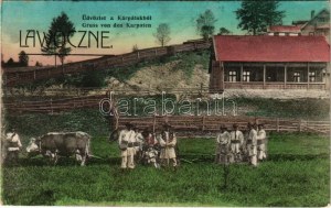 1915 Lavochne, Lawotschne, Lavocsne, Lawoczne; Üdvözlet a Kárpátokból / Saluti dai Carpazi (EK...