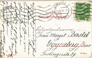 1912 Lwów, Lwów, Lwów; Dyrekcya Kol. panslwowej / Bahndriection / Dyrekcya kolejowa. W.L. Bp. 2618. (EB...