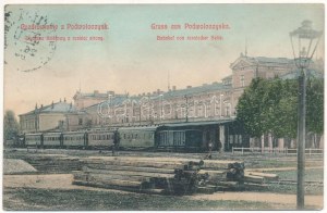 1909 Pidvolochysk, Podwoloczyska ; Dworzec kolejowy z ruskiej strony / Bahnhof von russischer Seite ...