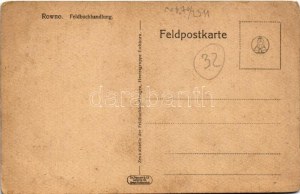 Rivne, Rowno ; K.u.k. Feldbuchhandlung / WWI German military field book shop, soldiers (EB)