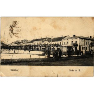 1910 Sambir, Szambir, Sambor; Linia A. B. / street (EK)
