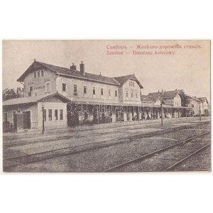 Sambir, Szambir, Sambor; Dworzec kolejowy / Bahnhof (feuchte Ecke)