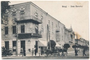 Stryi, Stryj, Strij ; Dom Narodny, Kawiarnia De L'Europe / Maison nationale, café, dentiste (fl)