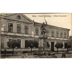 1915 Stryi, Stryj, Strij; Pomnik Kilinskiego / Kilinski Monument / monument, school (EK)