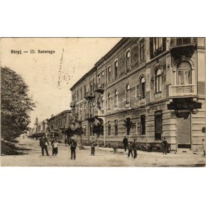 1916 Stryj, Stryj, Strij; Ul. Batorego / widok ulicy, sklep (fl)