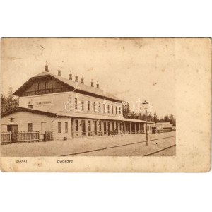 1908 Syanky, Sianky, Sianki; Dworzec / Bahnhof / železničná stanica (fl)