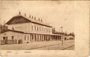 1908 Syanky, Sianky, Sianki; Dworzec / Bahnhof / Eisenbahnstation (fl)