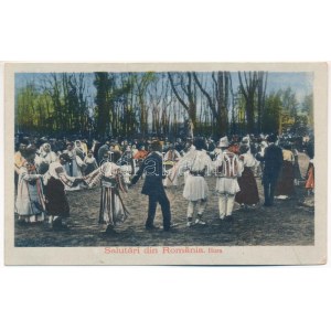 1918 Salutari din Romania. Hora / Román körtánc / Rumunský folklór, tradičný tanec (kis szakadás / malá slza...