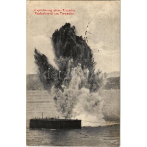 1914 K.u.k. Kriegsmarine Explodierung eines Torpedos / Explosione di una Torpedine / Austro-Hunagrian Navy...