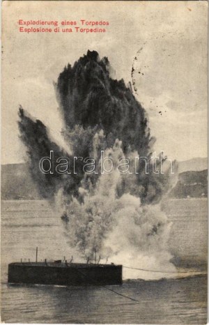 1914 K.u.k. Kriegsmarine Explodierung eines Torpedos / Explosione di una Torpedine / Austro-Hunagrian Navy...
