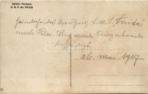 1917 SMS SAIDA Osztrák-Magyar Haditengerészet Novara-osztályú gyorscirkálója az Otranttó-i csata után / Rapidkreuzer K...