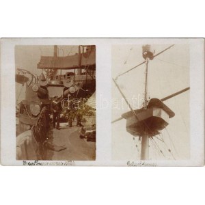 SMS ZRÍNYI az Osztrák-Magyar Haditengerészet Radetzky-osztályú pre-dreadnought csatahajó fedélzete és árbóckosara / K.u...
