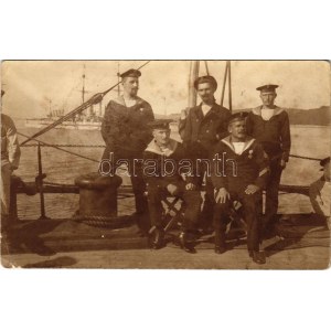SMS TEGETTHOFF Osztrák-Magyar Haditengerészet Tegetthoff-osztályú csatahajó matrózai / K.u.K. Kriegsmarine Matrosen ...