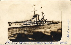 1915 SMS TEGETTHOFF az Osztrák-Magyar Haditengerészet Tegetthoff-osztályú csatahajó / K.u.K. Kriegsmarine / WWI Austro...