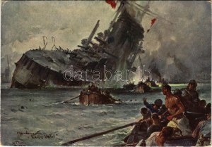 SMS Viribus Unitis az Osztrák-Magyar Haditengerészet Tegetthoff-osztályú csatahajója / K.u.K. Kriegsmarine / WWI Austro...