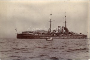1913 Abbazia, Optaija; SMS Viribus Unitis az Osztrák-Magyar Haditengerészet Tegetthoff-osztályú csatahajója / K.u.K...