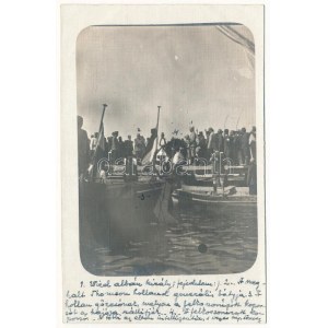 1914 Durres, Durazzo ; Lodewijk Thomson holland generális temetése a felkoszorúzott koporsóval...