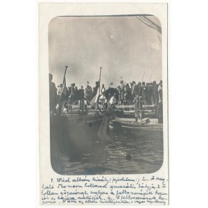1914 Durazzo, Durazzo; Lodewijk Thomson holland generális temetése a felkoszorúzott koporsóval...