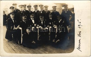 1915 SMS SZIGETVÁR Osztrák-Magyar Haditengerészet Zenta-osztályú védett cirkáló kapitánya és tisztjei / K.u.K...