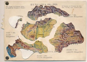 Hungaria 896-1918 - mechanikus térképes irredenta lap / Karte von Ungarn, Irredenta mechanische Postkarte...