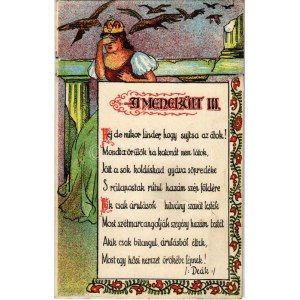 A Menekült III. Kiadja Deák J. / Hungarian irredenta propaganda art postcard, litografie (fa)