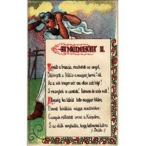 1923 A Menekült II. Kiadja Deák J. / Cartolina di propaganda irredenta ungherese, litografia (EK)