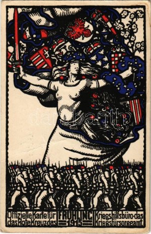 Frühling 1915. Carte officielle du Rote Kreuz, du Kriegshilfsbüro, du Kriegsfürsorgeamt...