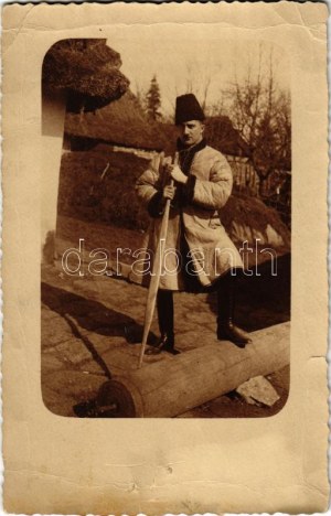1916 Román paraszt népviseletbe öltözött magyar katona / WWI Austro-Hungarian K.u.K. military...