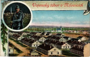 Vojenský tábor v Milovicích / Osztrák-magyar katonai tábor és laktanya Milovicében / Austro-Hungarian K.u.K..