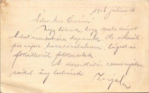 1916 A 23. gyalogezred rokkantjai, özvegyei és árvái javára tábori posta segélylap ...