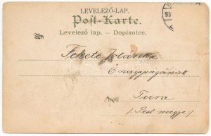 1900 Krampusz és Mikulás. Szecessziós / Krampus e San Nicola. Frank Josseck & Co. 313. Art Nouveau, litografia (EM...