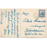 1932 Üdvözlet a Krampusztól / Krampus greeting, litografia (ázott / wet damage)