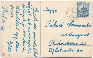 1932 Üdvözlet a Krampusztól / Krampus greeting, litografie (ázott / wet damage)